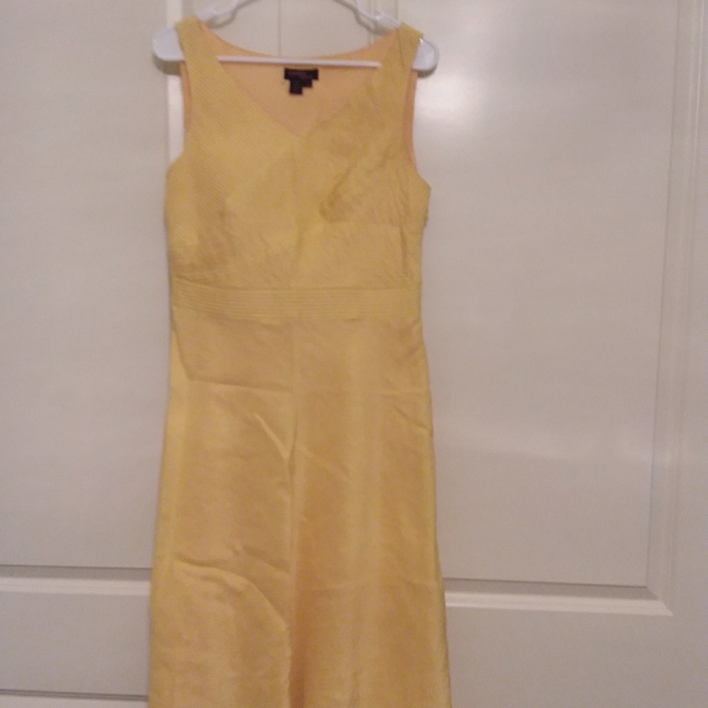 Cynthia Howie Yellow Linen Dress Sz 10